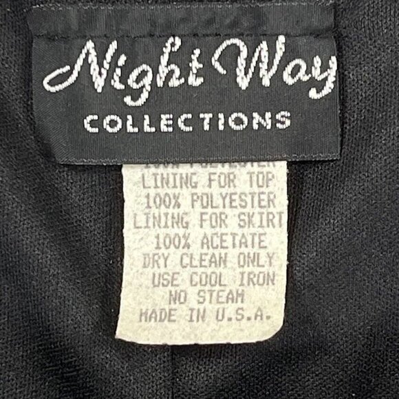 Night Way Collections Vintage Long Sleeve Gold Mesh Overlay Cocktail Party LBD 6 - Picture 6 of 6